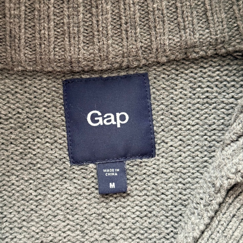 Gap Mens Gray Mock Neck Button Front Cardigan Sweater Cargo Pockets 768752-00 M - Picture 4 of 7